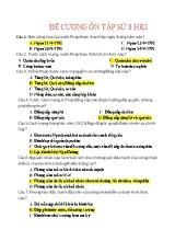Đề cương ôn tập học kì 1 môn Lịch sử 8
